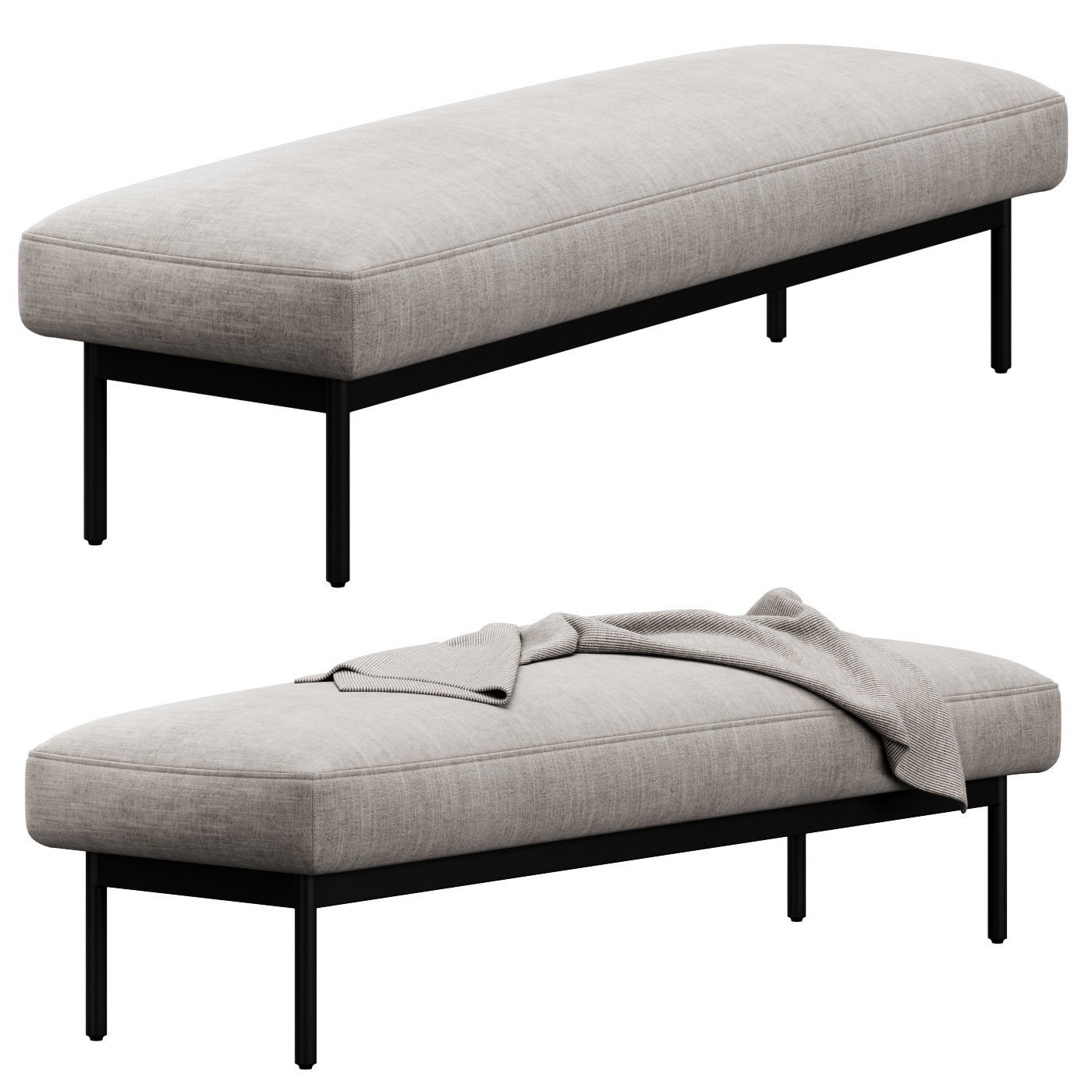 Puff Puff Large Bench by blu dot 3D model_5