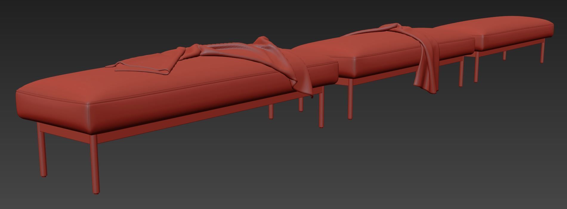 Puff Puff Large Bench by blu dot 3D model_9