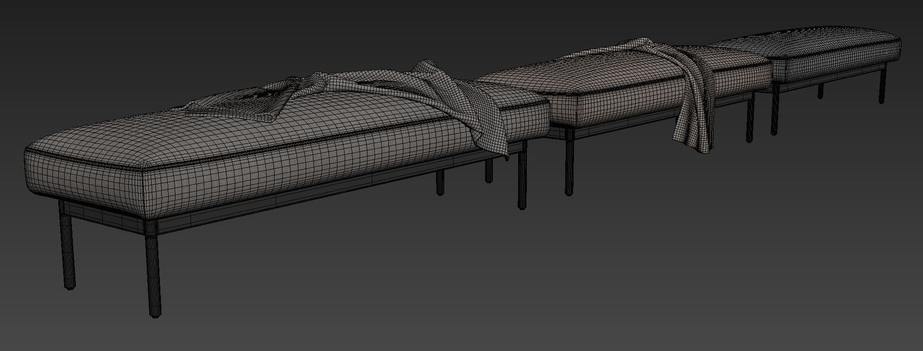 Puff Puff Large Bench by blu dot 3D model_8