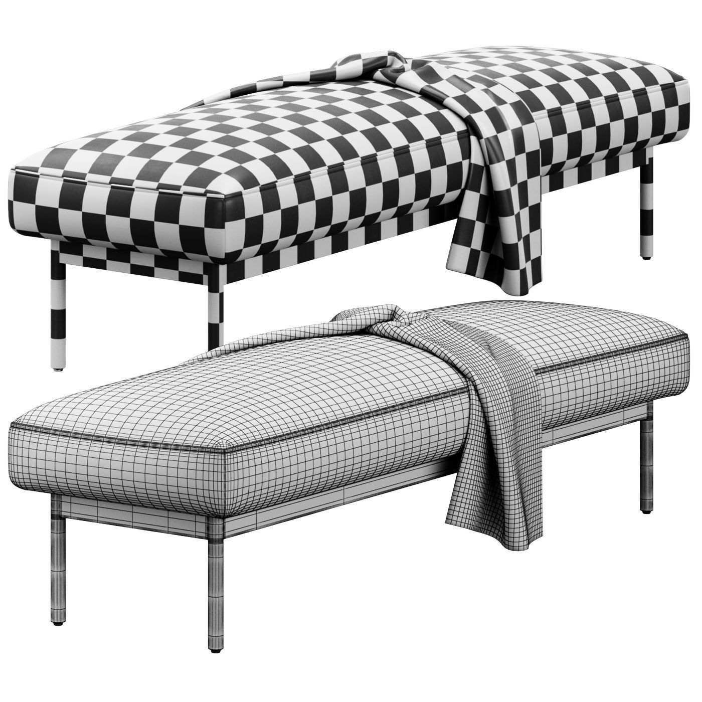 Puff Puff Large Bench by blu dot 3D model_4