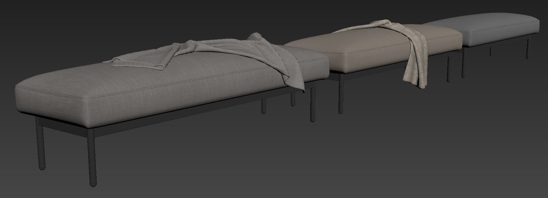 Puff Puff Large Bench by blu dot 3D model_7