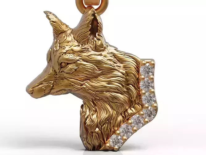 Fashion Wolf pendant  Silver Gold  Print