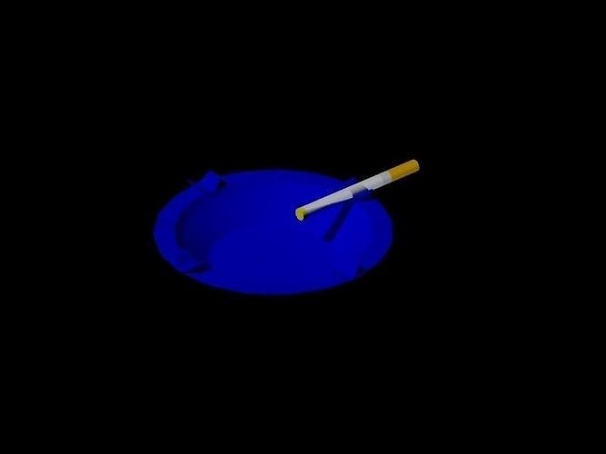 Cenicero ashtray with cigarette in it Free 3D model