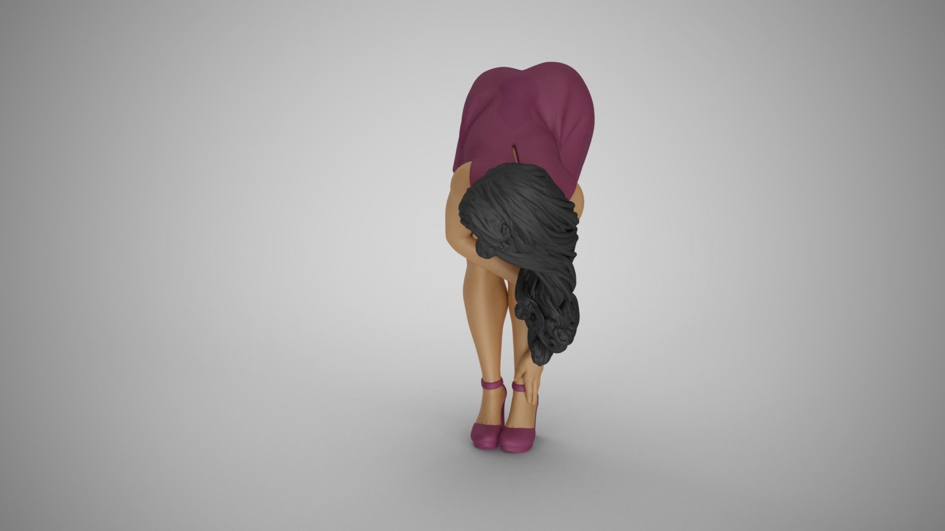 Girl Bend Over and Touch Legs 3D print model_5