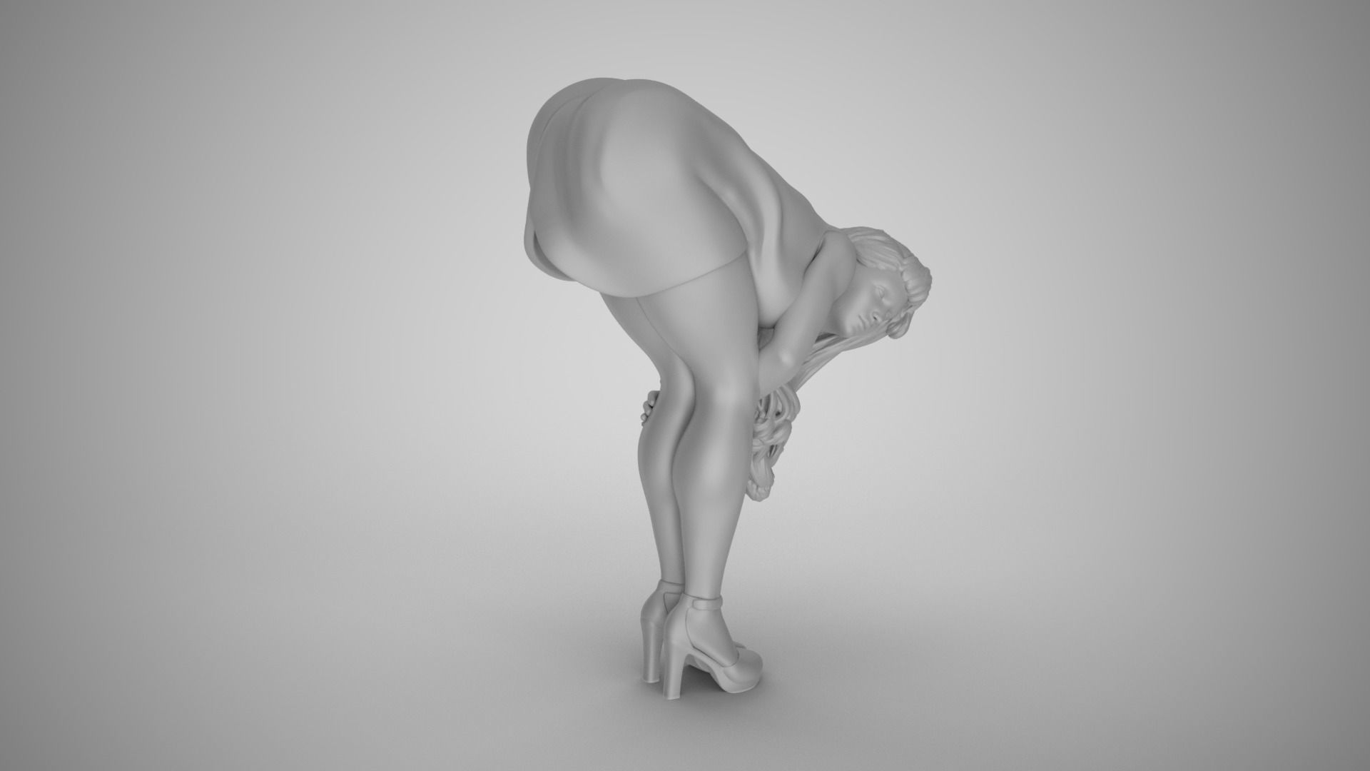 Girl Bend Over and Touch Legs 3D print model_1