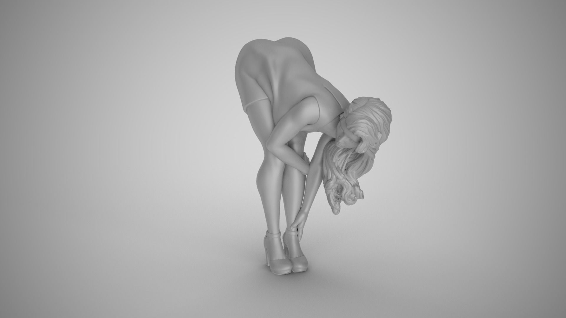 Girl Bend Over and Touch Legs 3D print model_3
