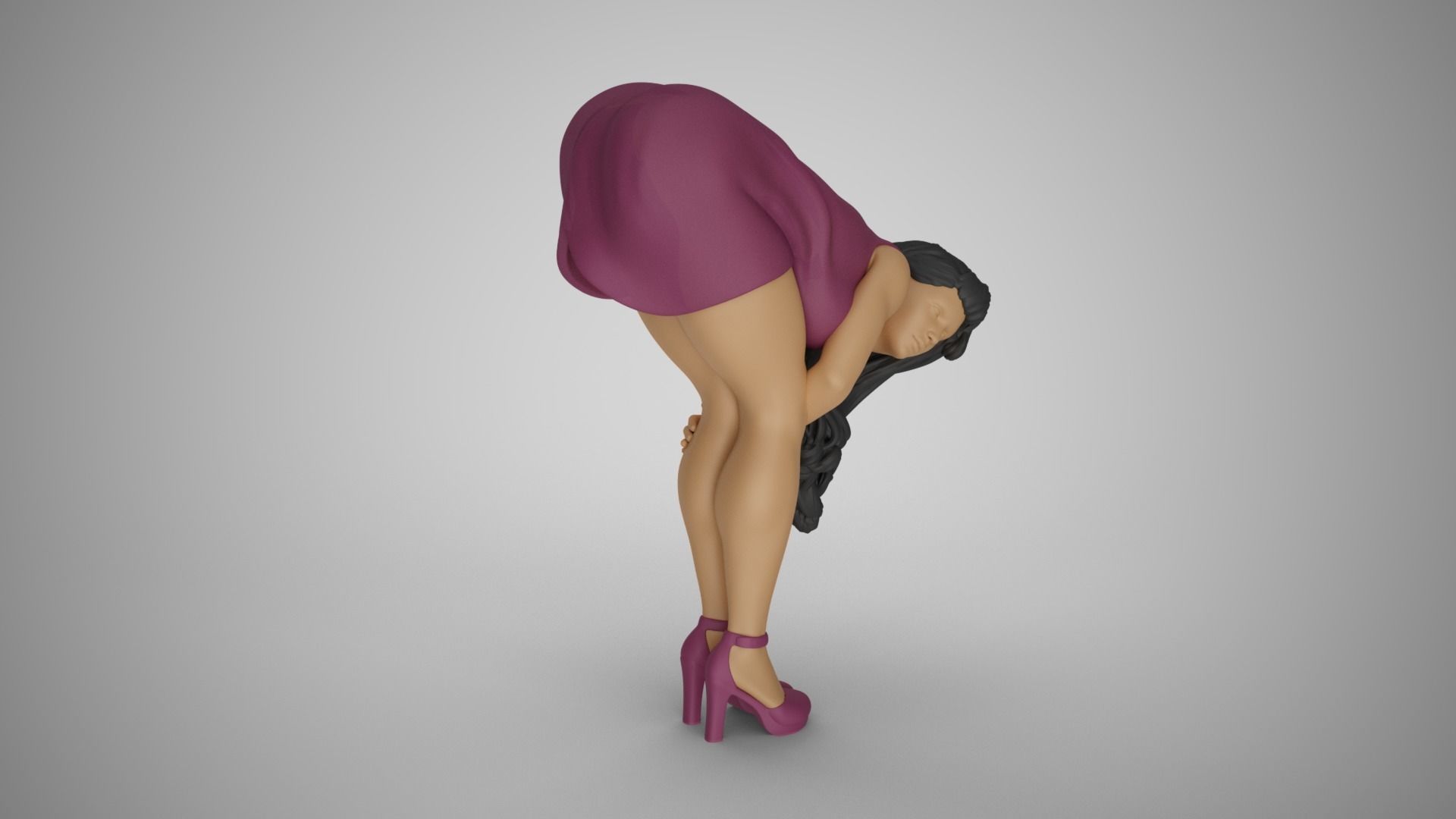 Girl Bend Over and Touch Legs 3D print model_10