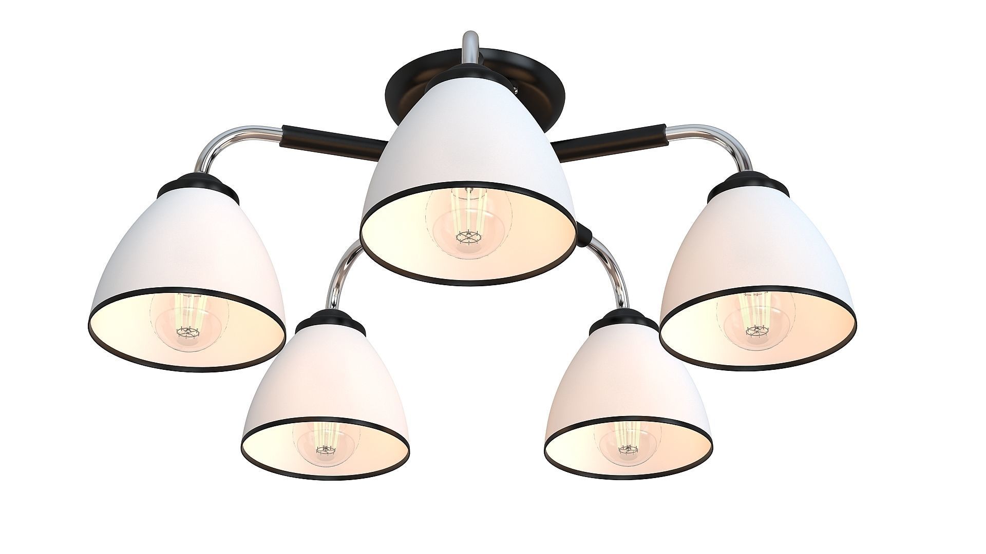 Modern chandelier Low-poly 3D model_13