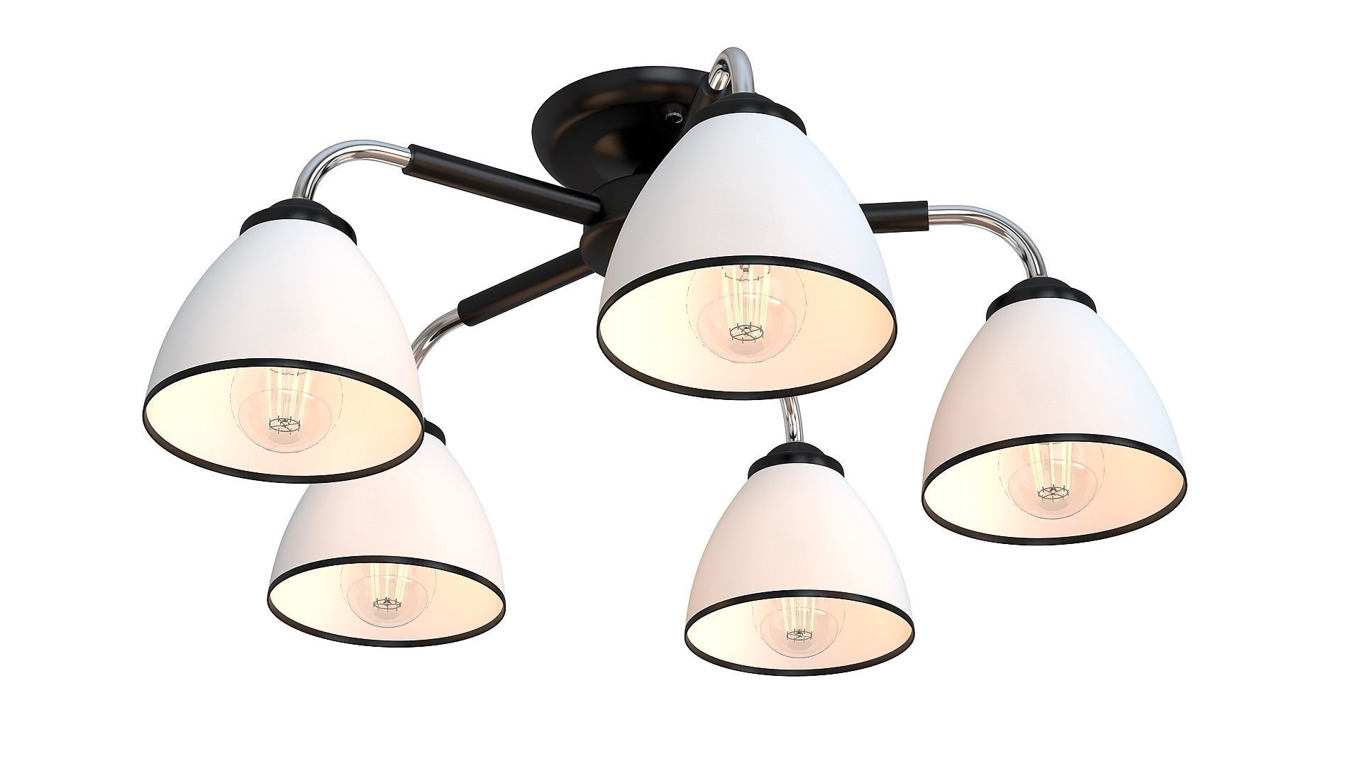 Modern chandelier Low-poly 3D model_10