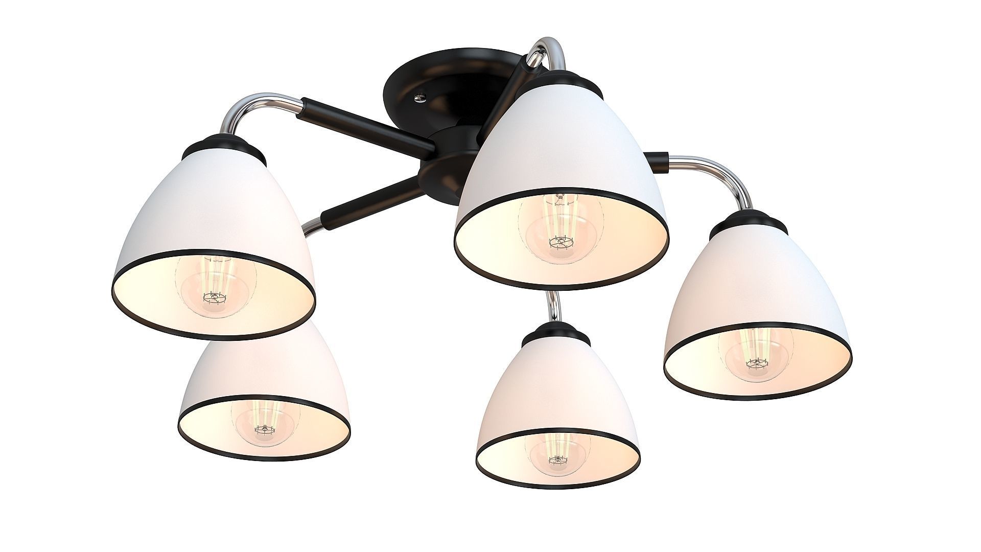 Modern chandelier Low-poly 3D model_15