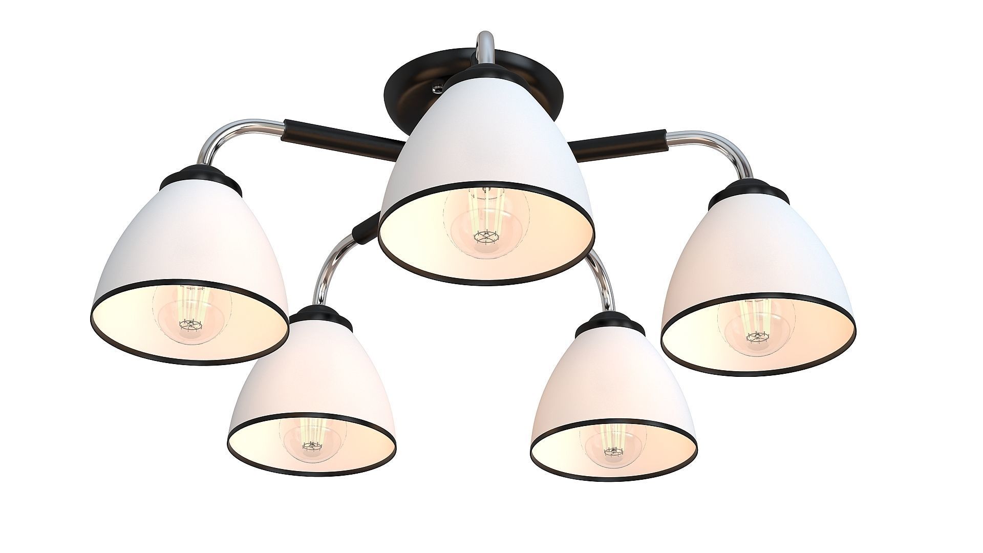 Modern chandelier Low-poly 3D model_12