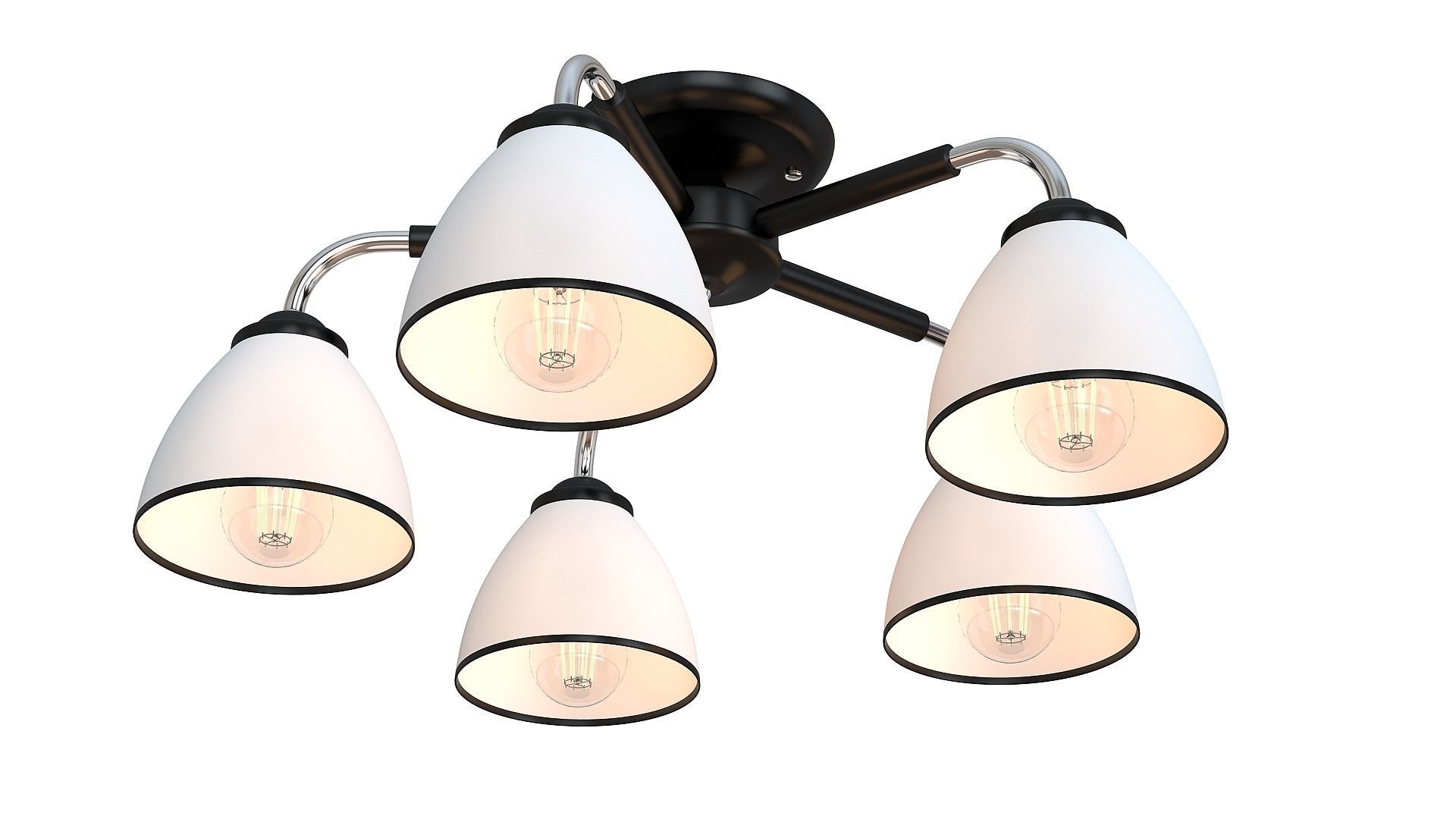 Modern chandelier Low-poly 3D model_14