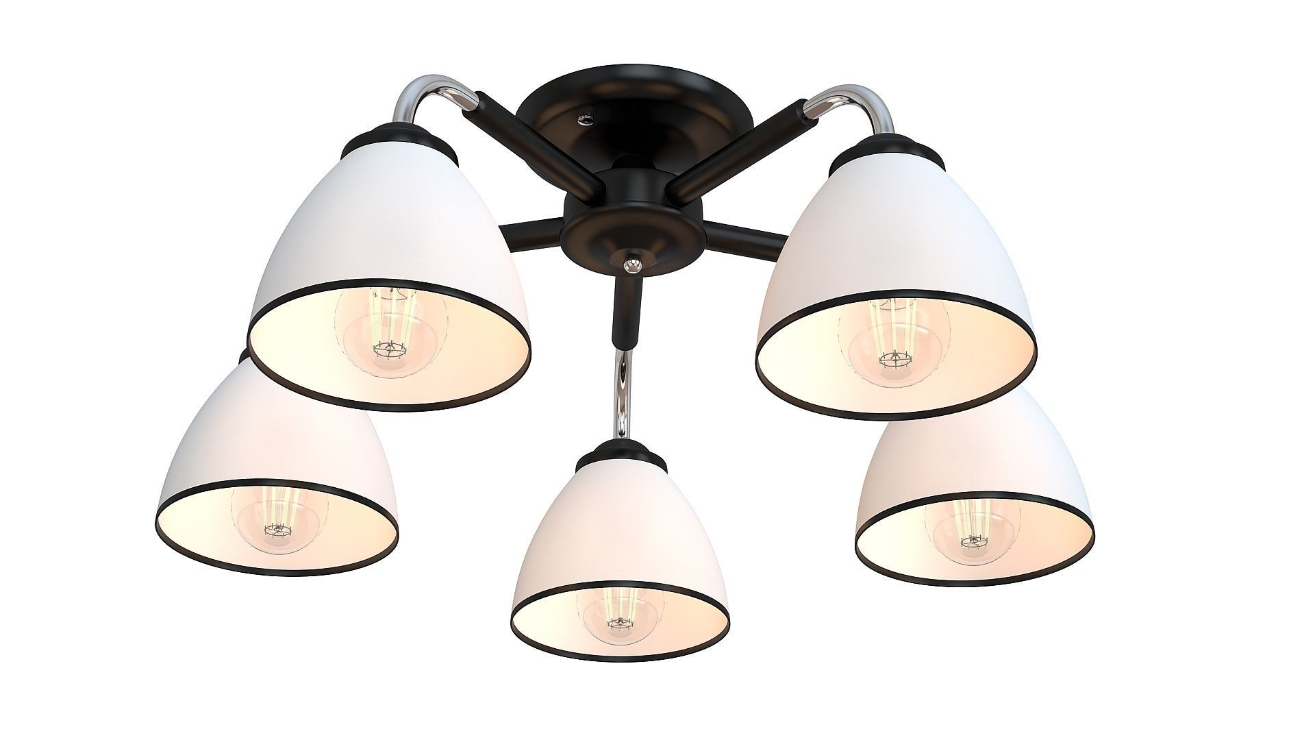 Modern chandelier Low-poly 3D model_9
