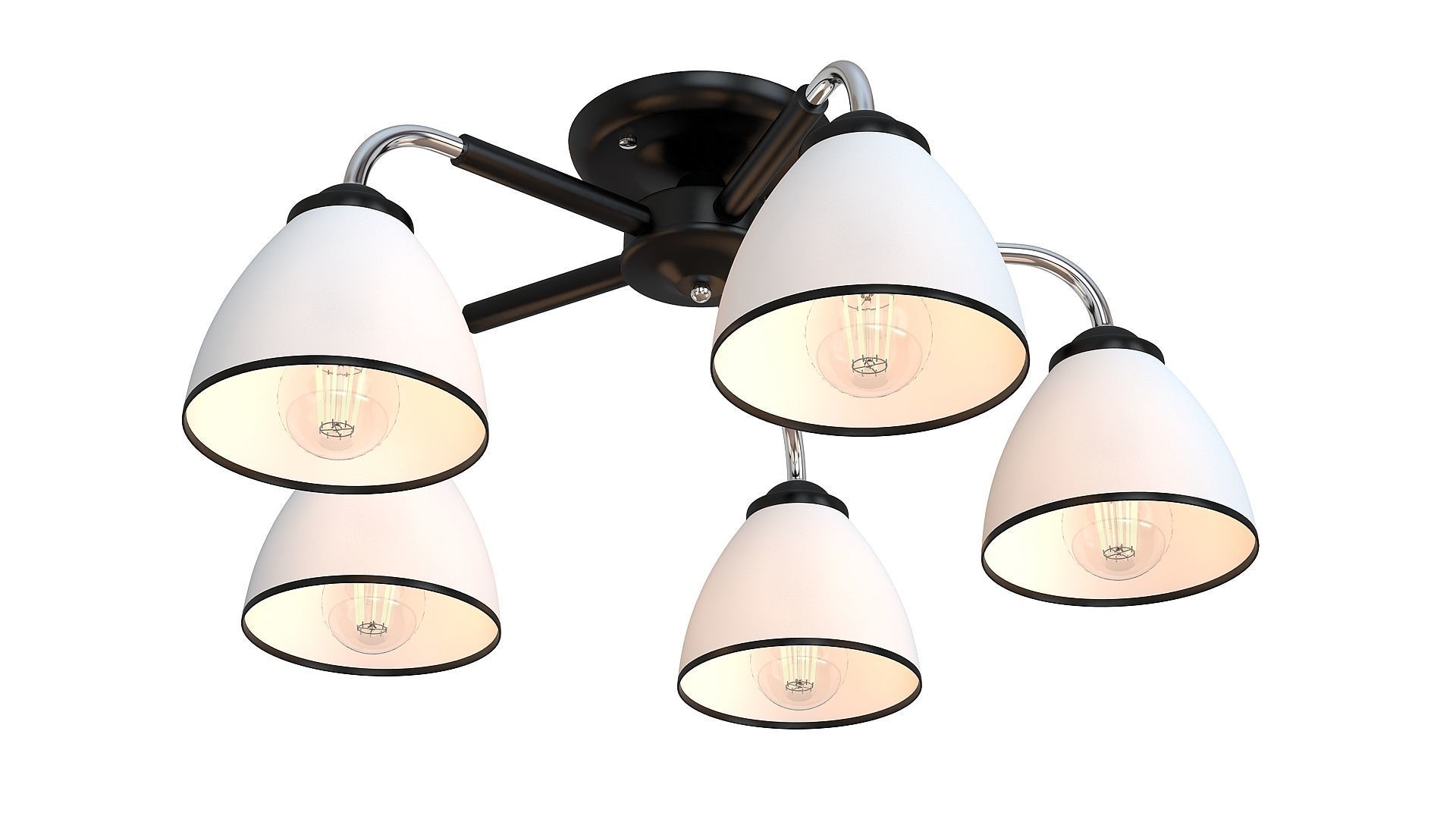 Modern chandelier Low-poly 3D model_8