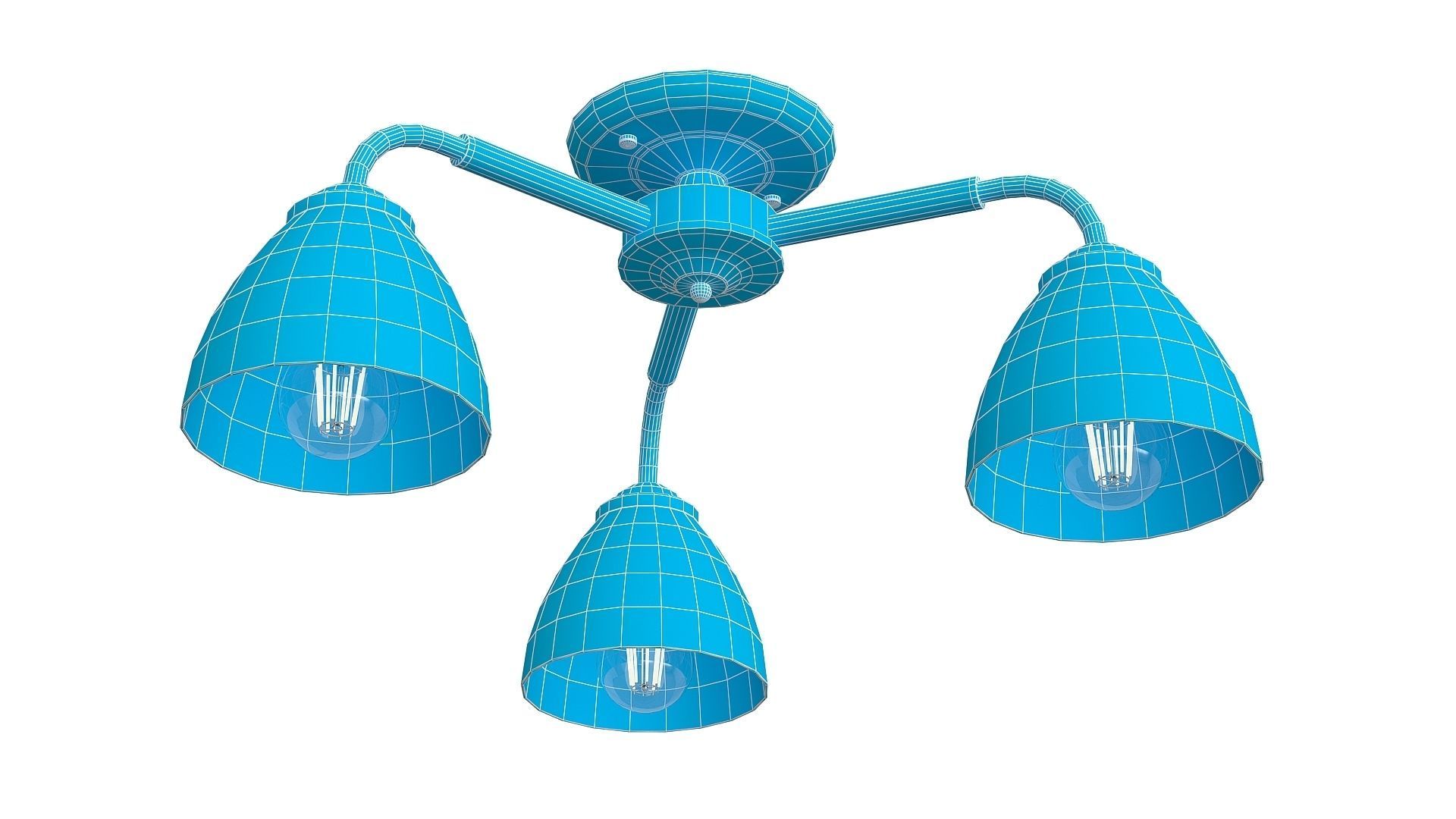 Modern chandelier Low-poly 3D model_20