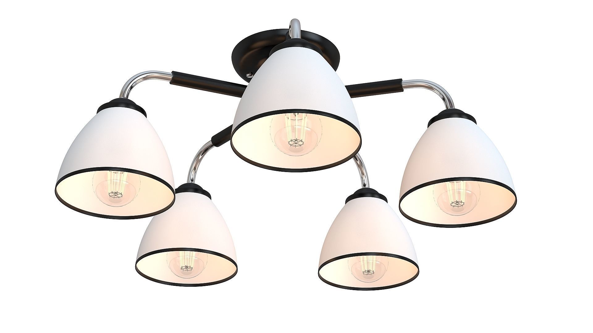 Modern chandelier Low-poly 3D model_11