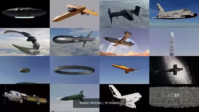 Space vehicles 3D Model Collection