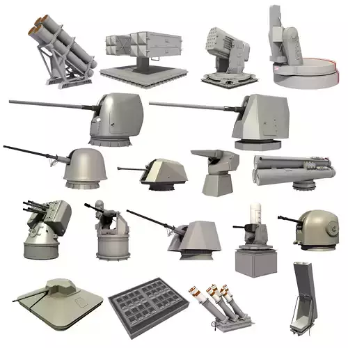3D GREAT NAVAL WEAPON SYSTEMS COLLECTION 3D model