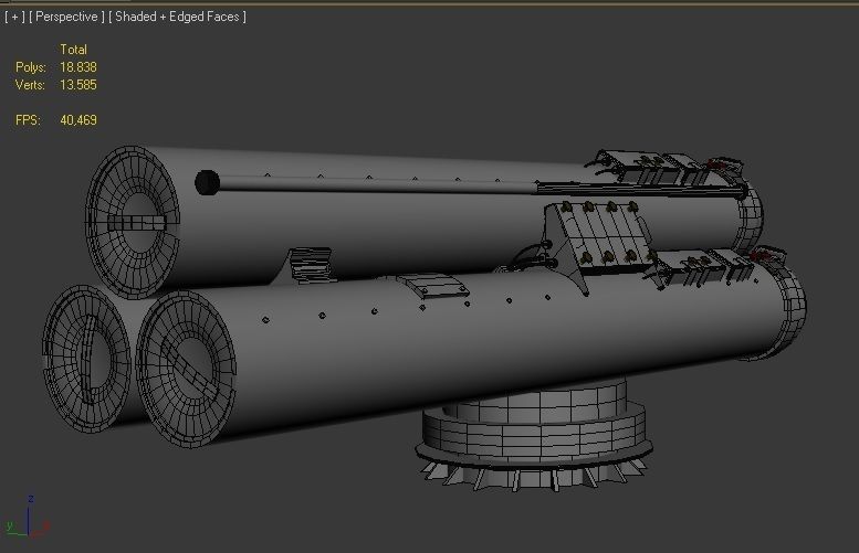 MK-32 TORPEDO TUBE 3D model_6