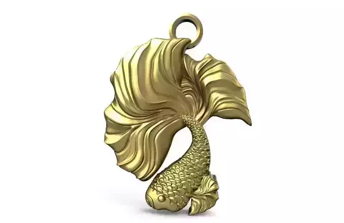 Betta fish pendant 3D print model