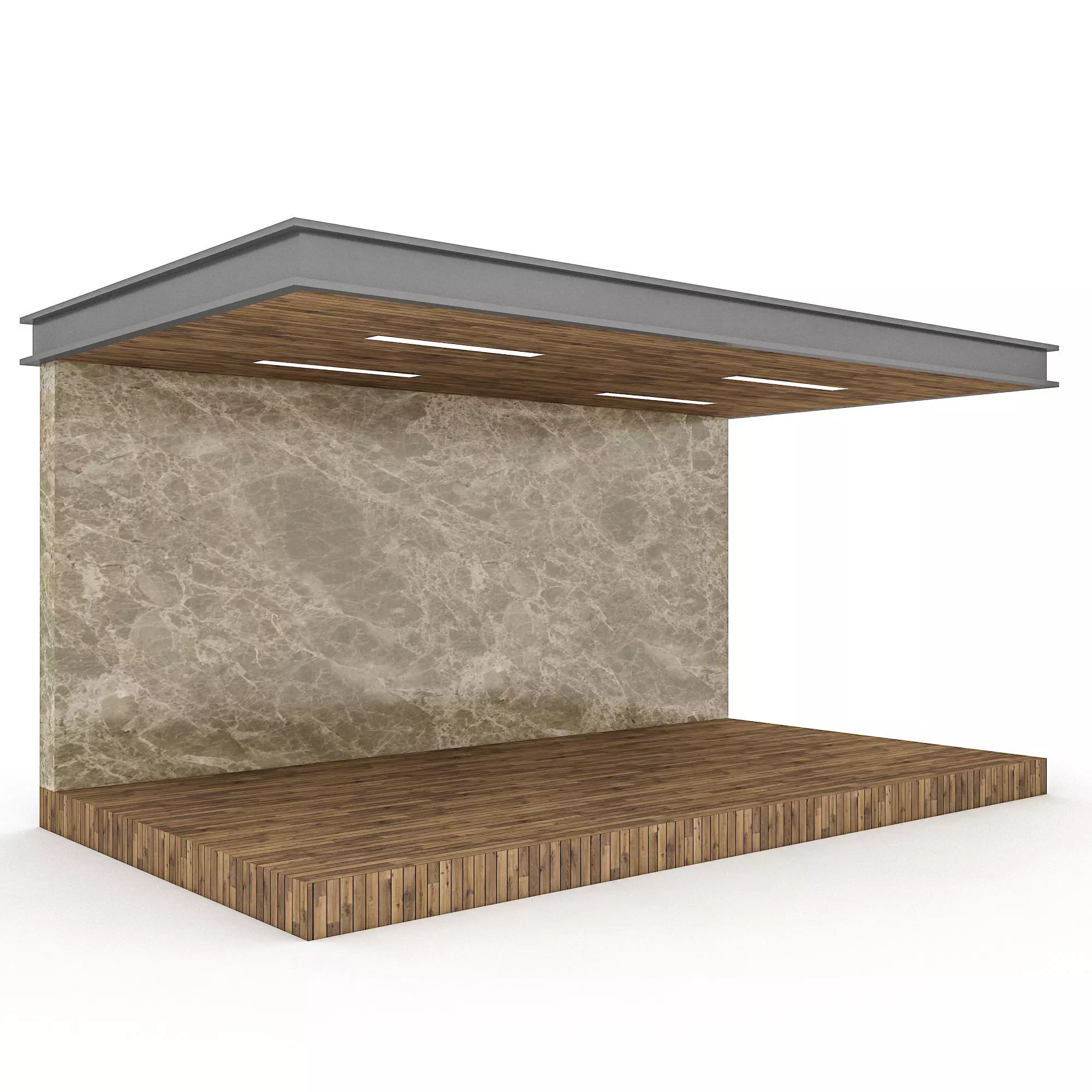 modern garden gazebo 3D model Low-poly 3D model