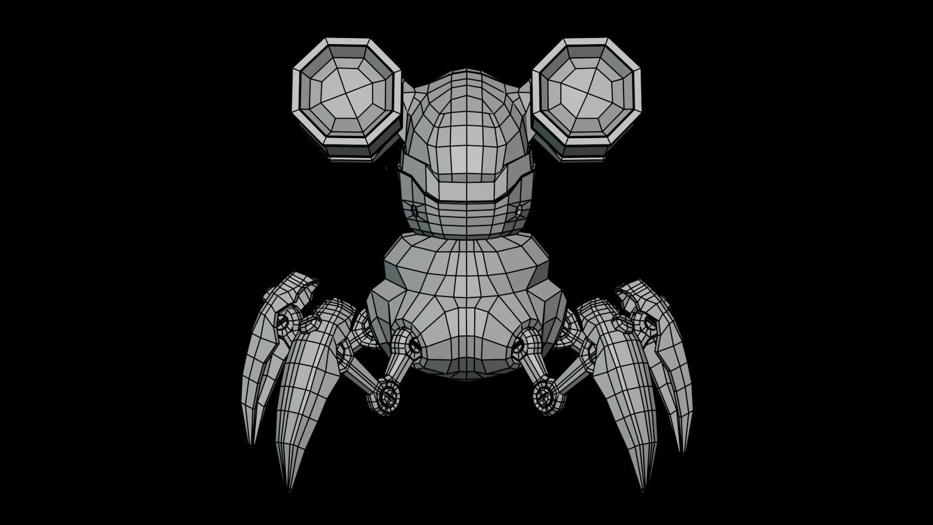 Spider Cartoon Robot Low-poly 3D model_16
