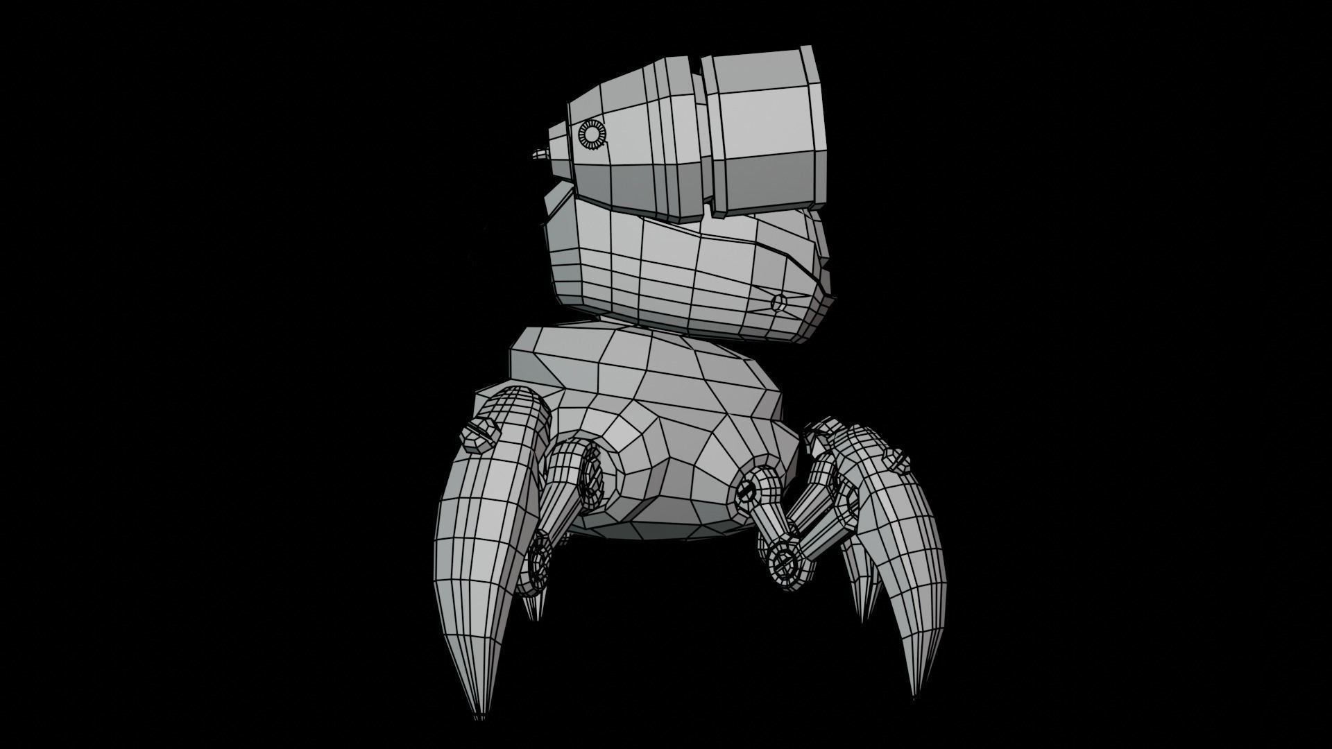Spider Cartoon Robot Low-poly 3D model_13