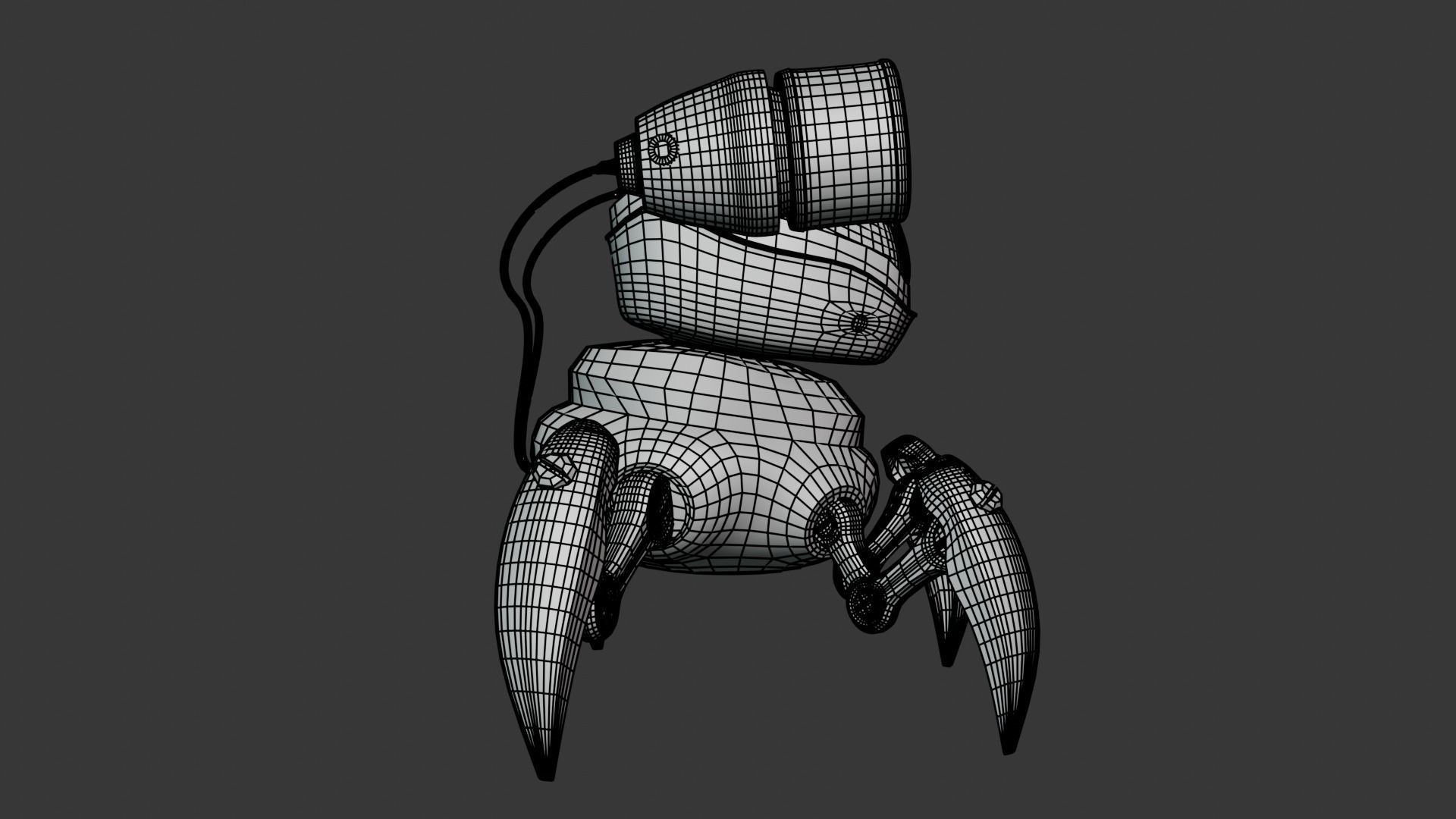 Spider Cartoon Robot Low-poly 3D model_12