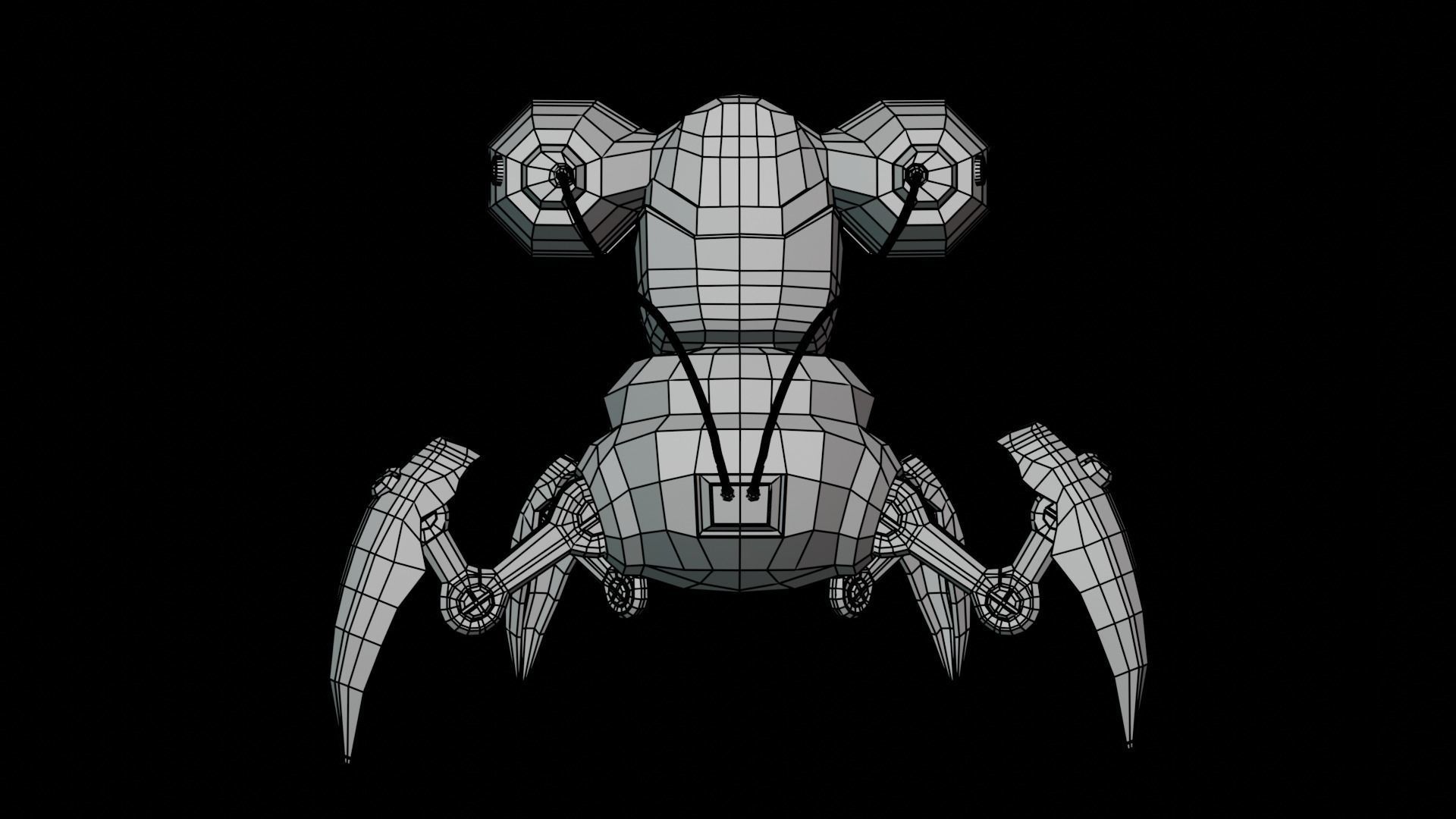 Spider Cartoon Robot Low-poly 3D model_15