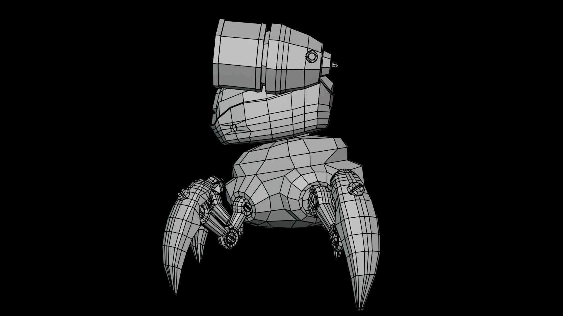 Spider Cartoon Robot Low-poly 3D model_14