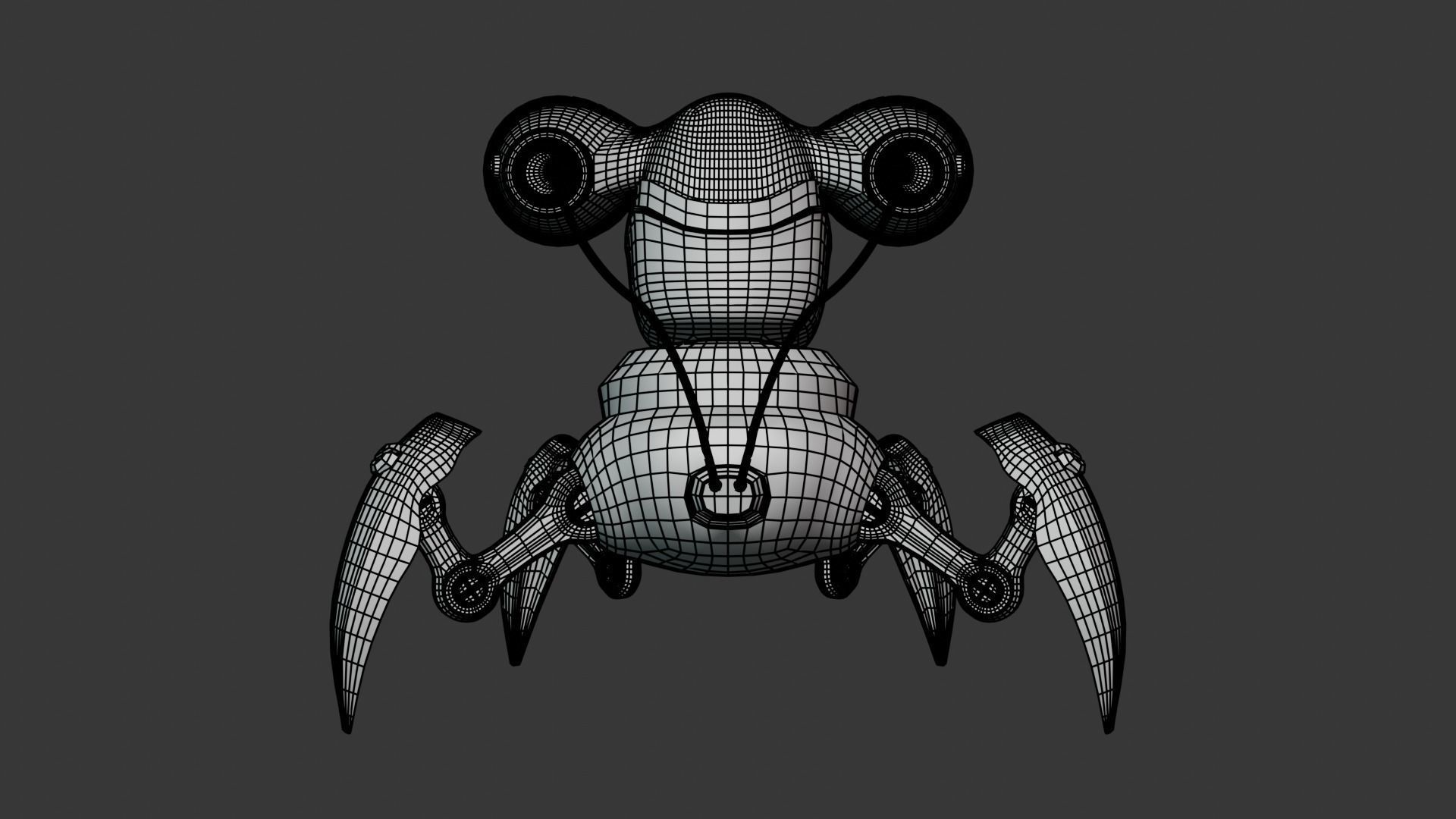 Spider Cartoon Robot Low-poly 3D model_11