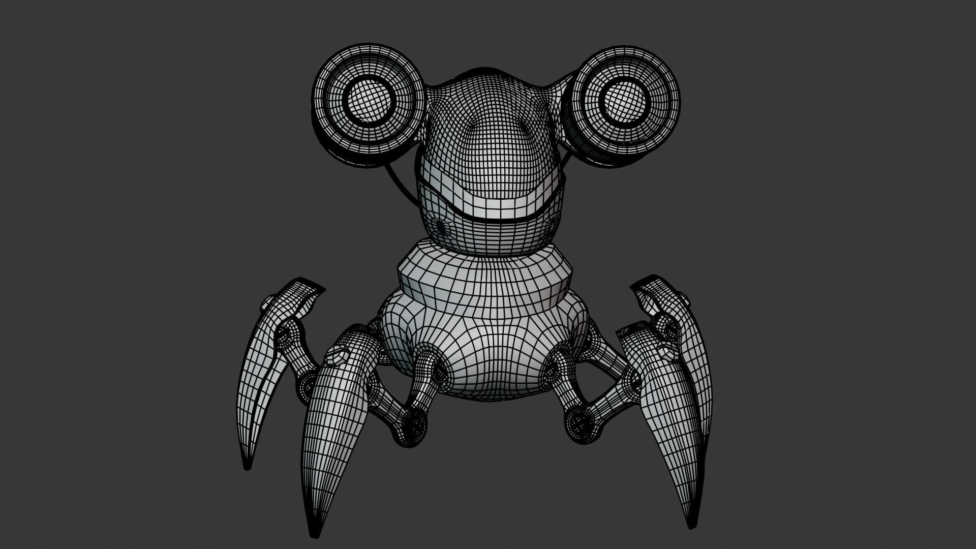 Spider Cartoon Robot Low-poly 3D model_9