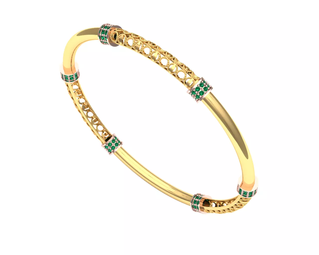 gold bracelet 3D model_0