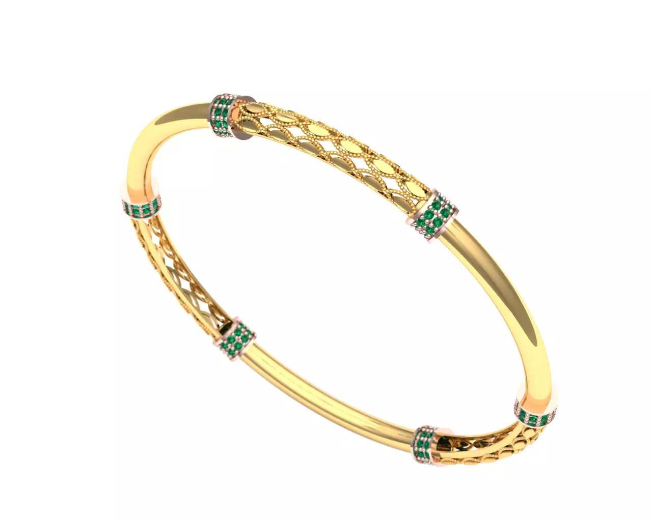gold bracelet 3D model_0