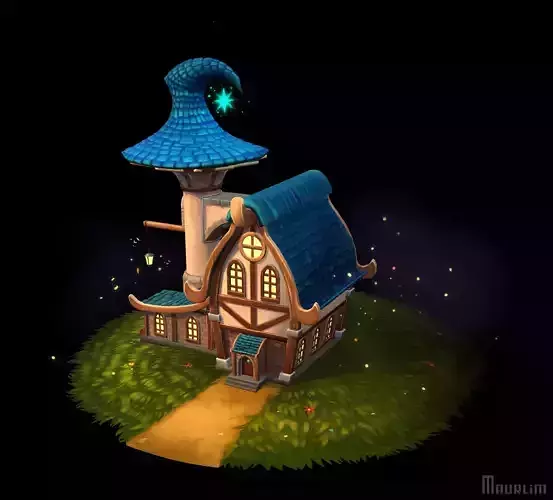 Fantasy house Low-poly 3D model