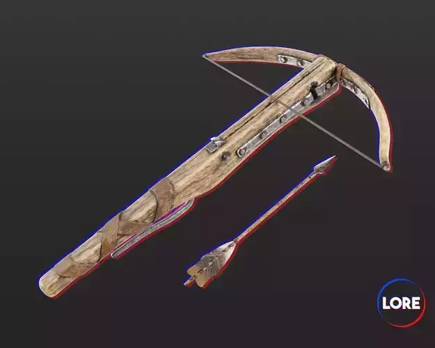 Medieval Crude Weapon Crossbow Low-poly 3D model