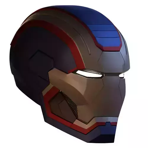 Iron Patriot Helmet 3D Printable Model with Interior Details