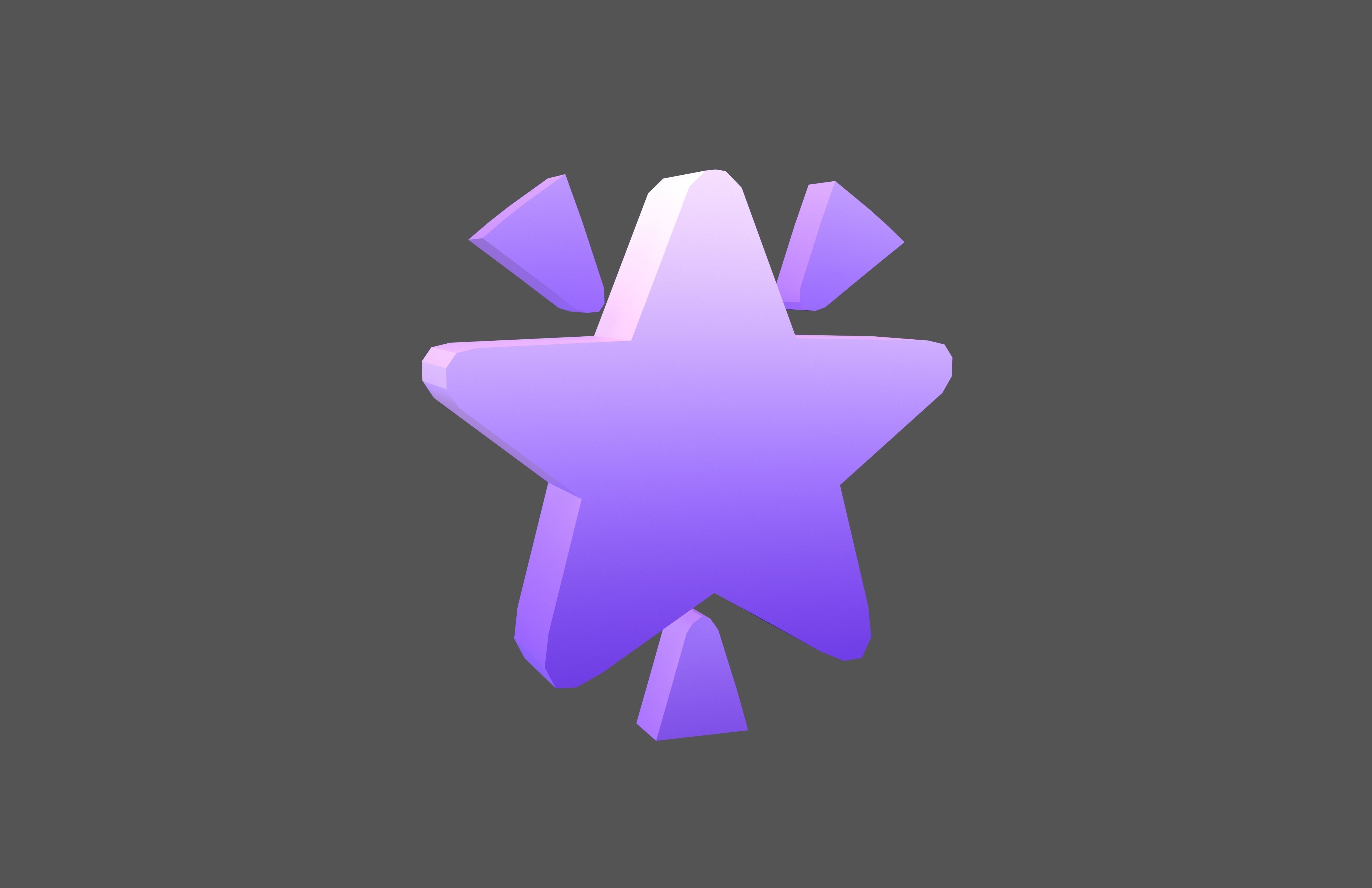 Glowing Star v1 004 Low-poly 3D model_1