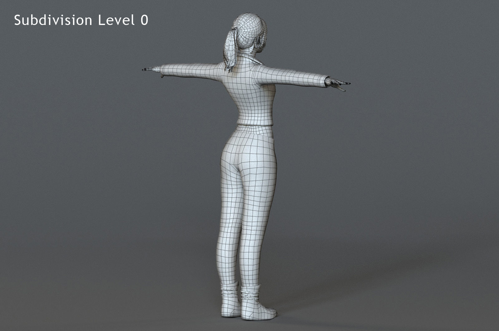 Female Base With Outfit Low-poly 3D model_17
