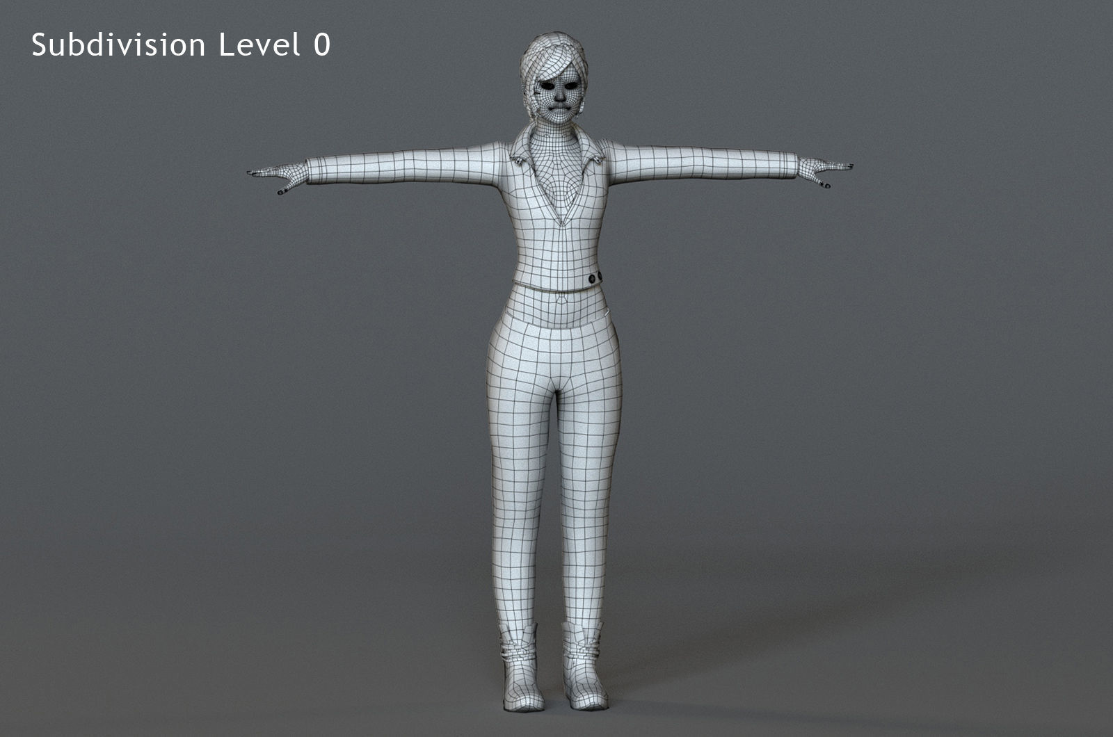 Female Base With Outfit Low-poly 3D model_19
