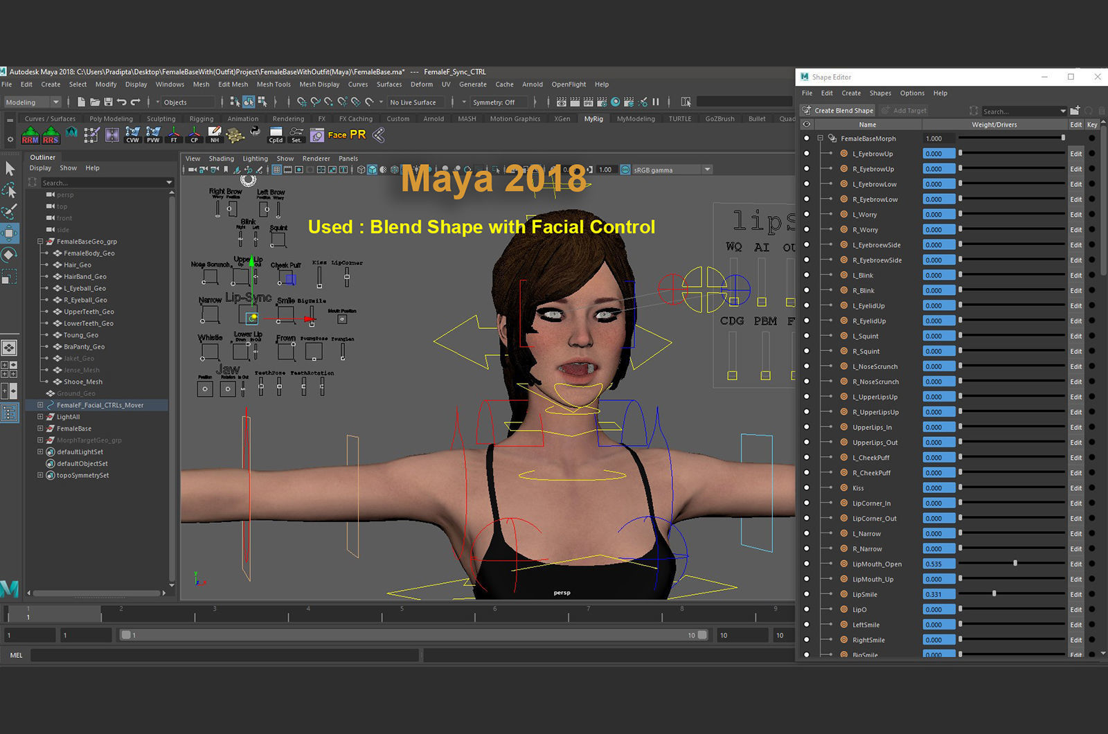 Female Base With Outfit Low-poly 3D model_28