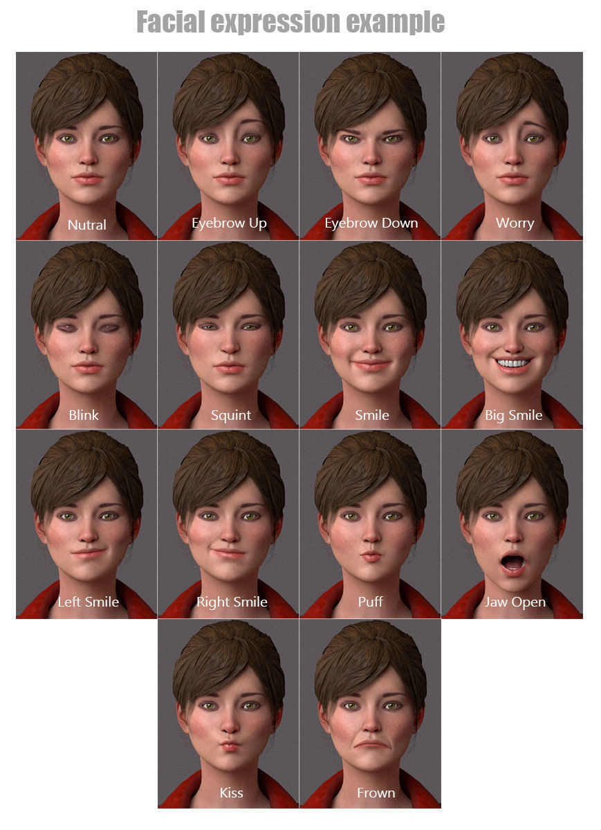 Female Base With Outfit Low-poly 3D model_15