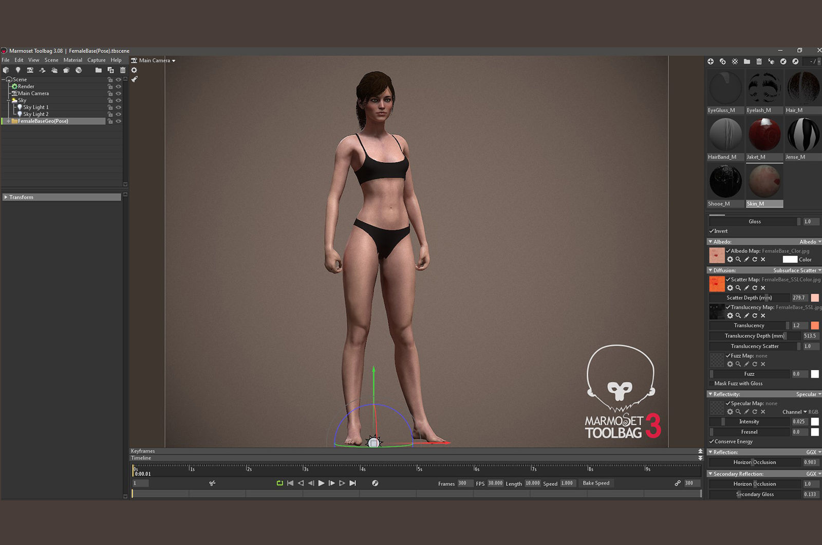 Female Base With Outfit Low-poly 3D model_13