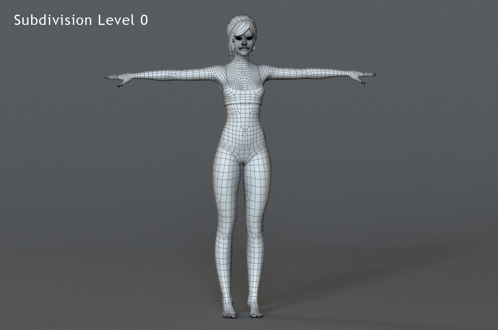 Female Base With Outfit Low-poly 3D model_18