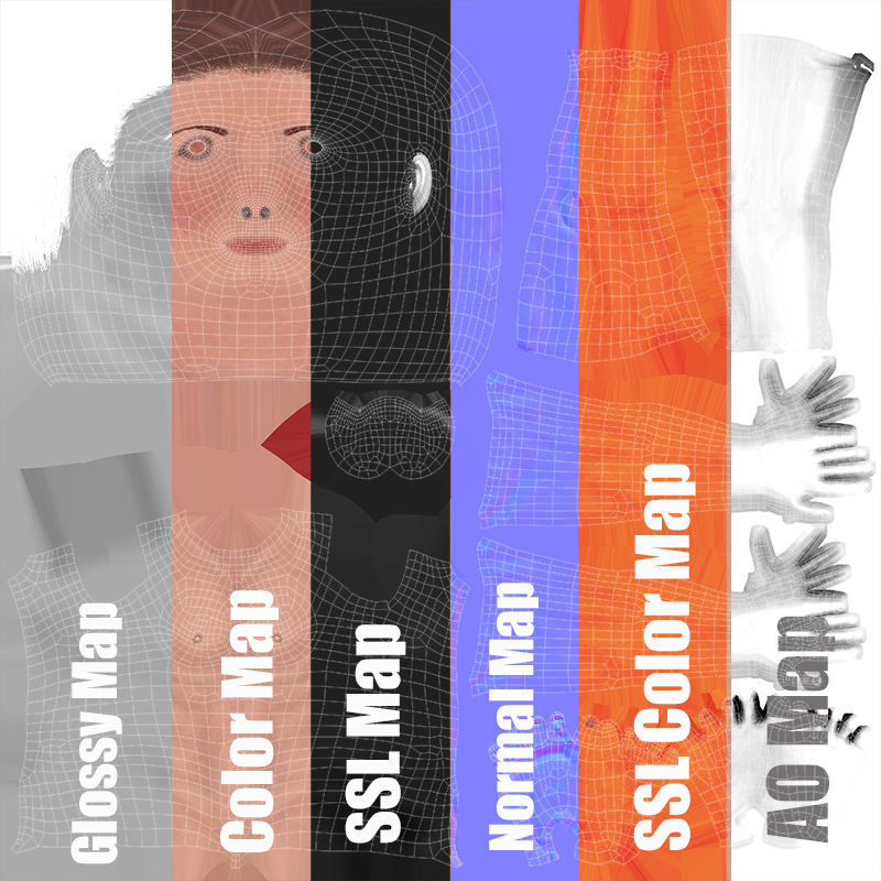 Female Base With Outfit Low-poly 3D model_21