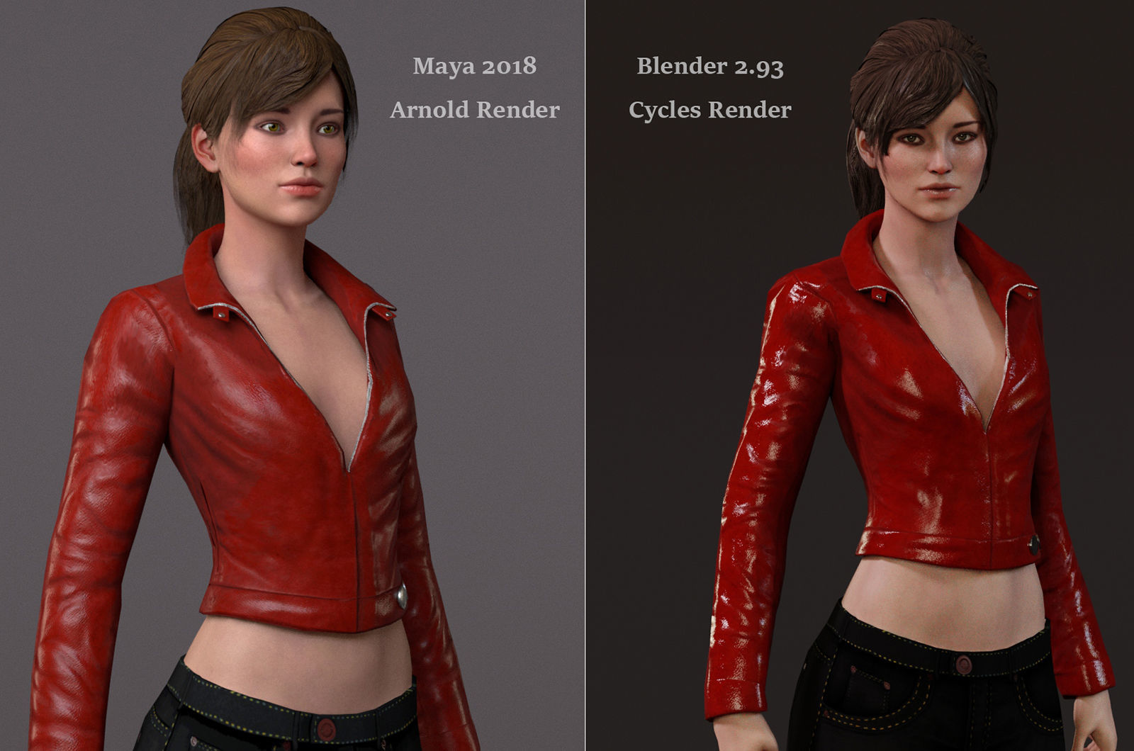 Female Base With Outfit Low-poly 3D model_9