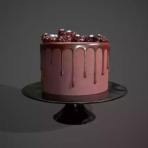 Chocolate Skull Cake Low-poly 3D model
