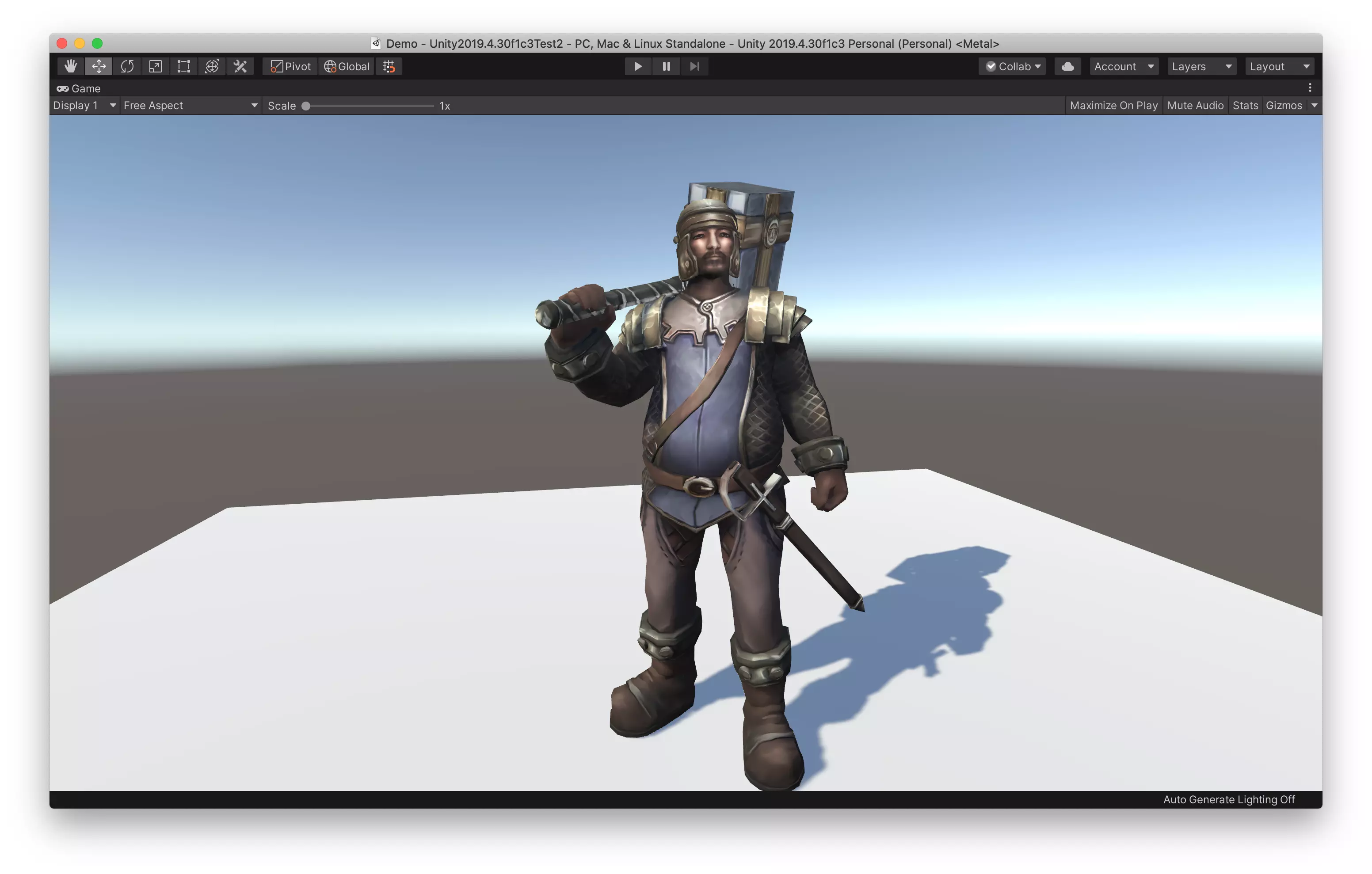 Fat Guard Low-poly 3D model_0