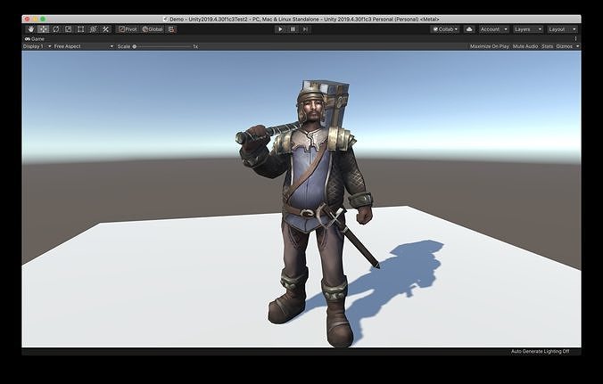 Fat Guard Low-poly 3D model
