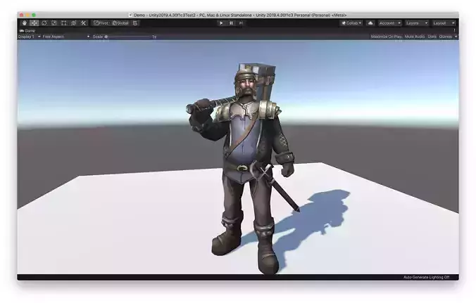 Fat Guard Low-poly 3D model